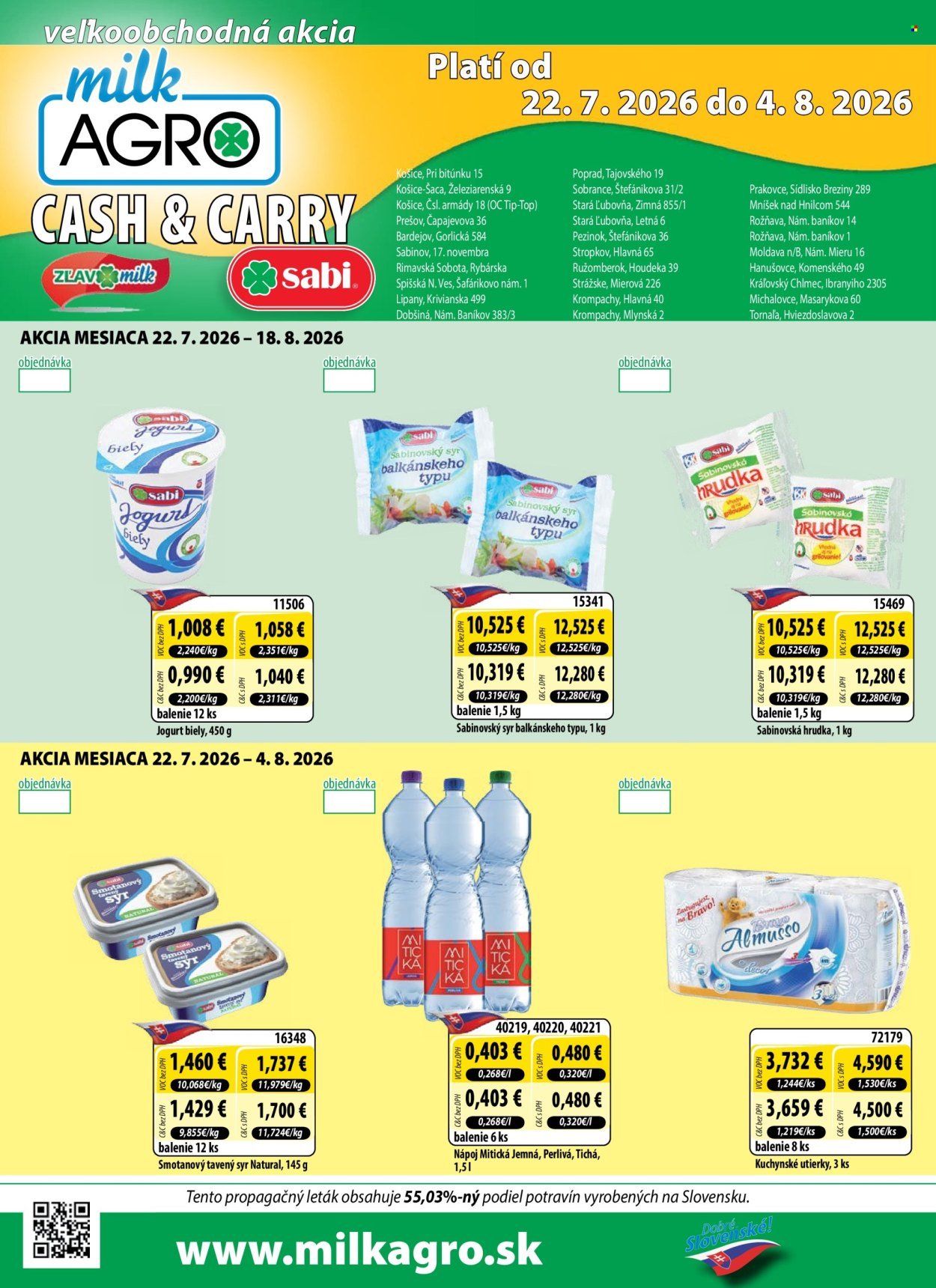 MILK AGRO leták - Cash & Carry