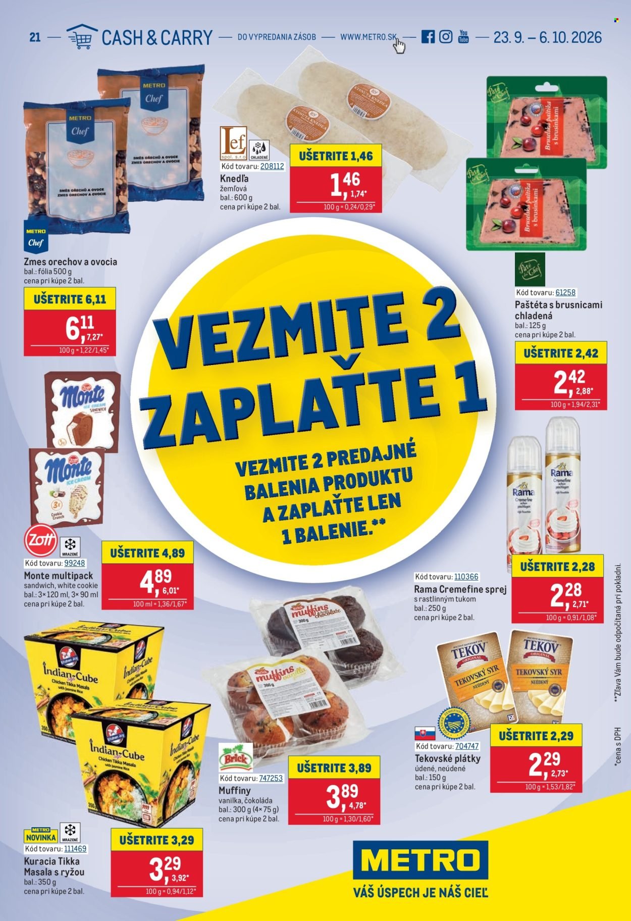 METRO leták - Vezmite 2 Zaplaťte 1