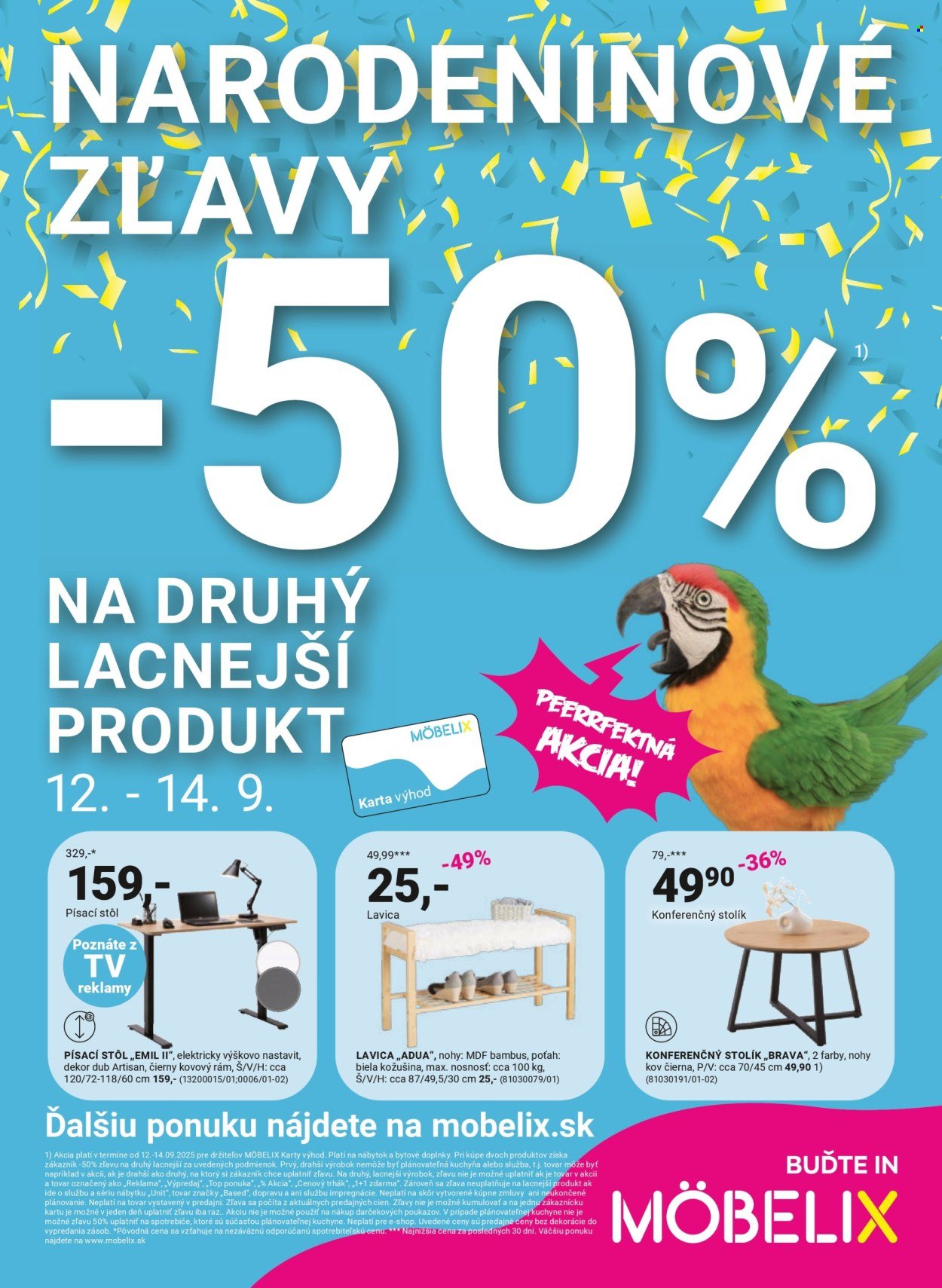 MÖBELIX leták - NARODENINOVÉ ZĽAVY NA DRUHÝ LACNEJŠÍ PRODUKT -50% (2025-09-08 - 2025-10-12) | 1