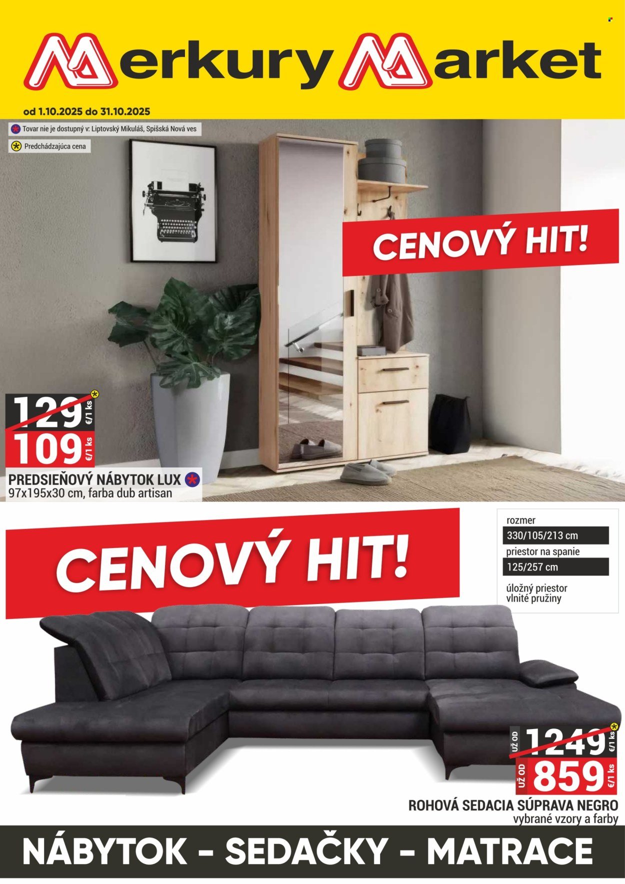 MERKURY MARKET leták - CENOVÝ HIT! (2025-10-01 - 2025-10-31) | 1