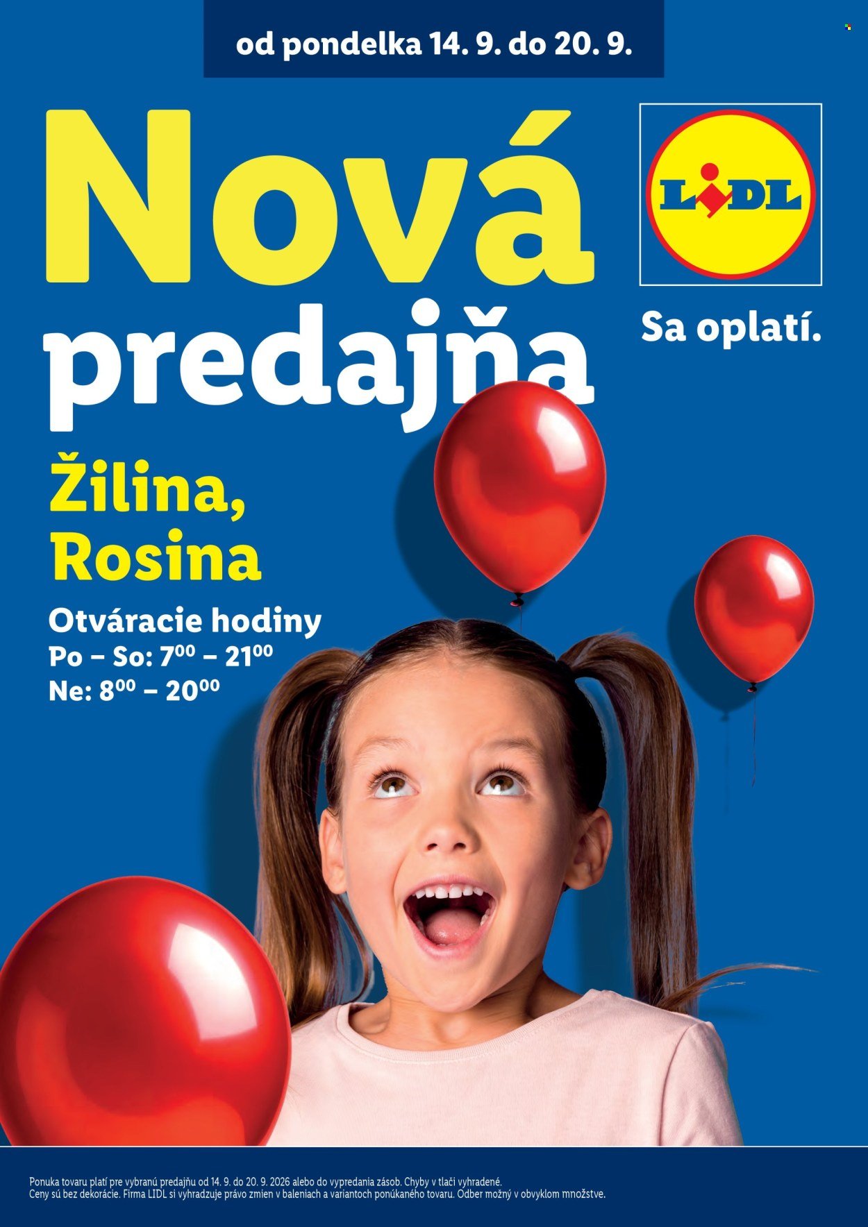 LIDL leták - Nová predajňa Žilina Rosina