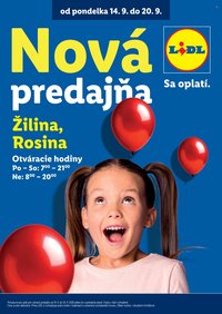 LIDL leták - Nová predajňa Žilina Rosina