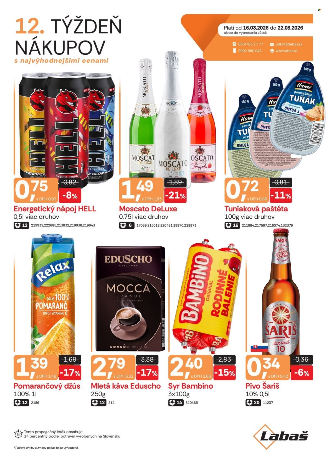 LABAŠ leták - Týždeň nákupov (2026-03-16 - 2026-03-22) | 1