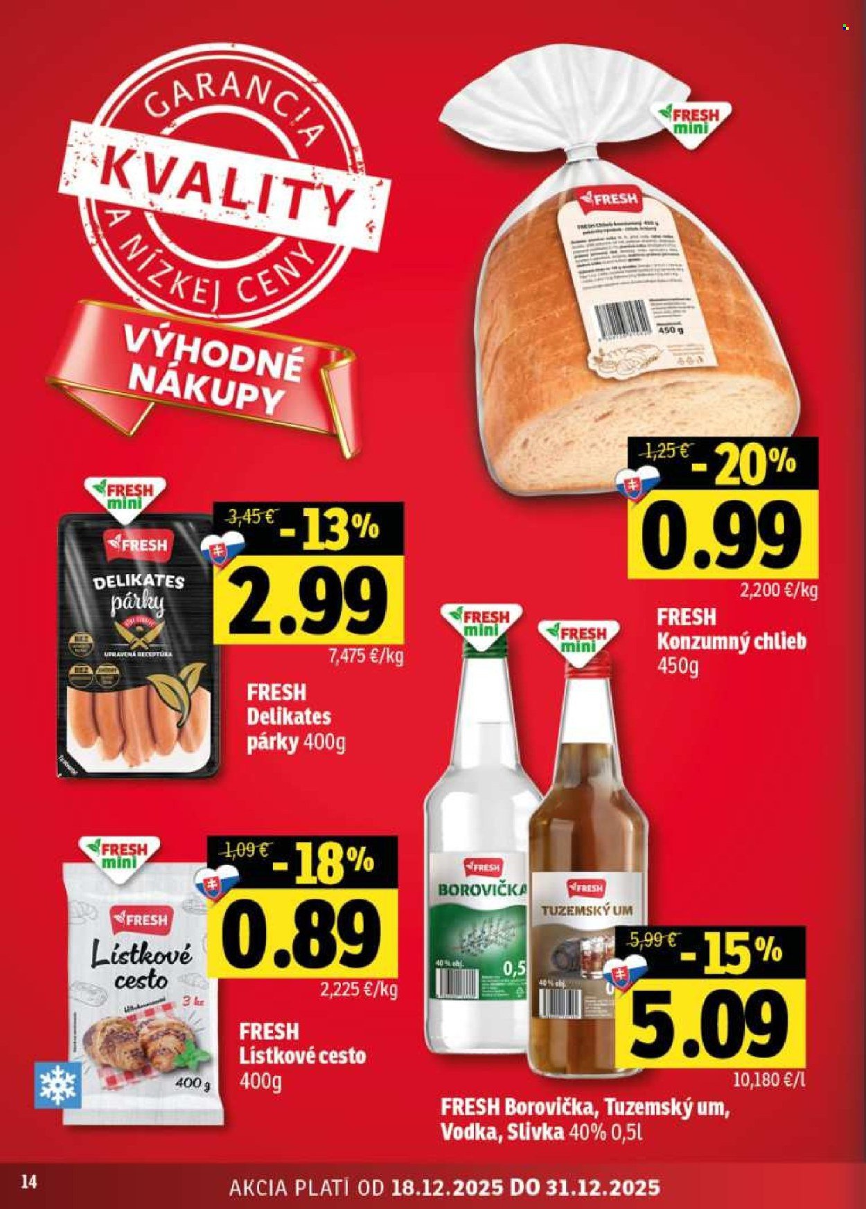 FRESH leták - Stredné a západné Slovensko (2025-12-18 - 2025-12-31) | 14