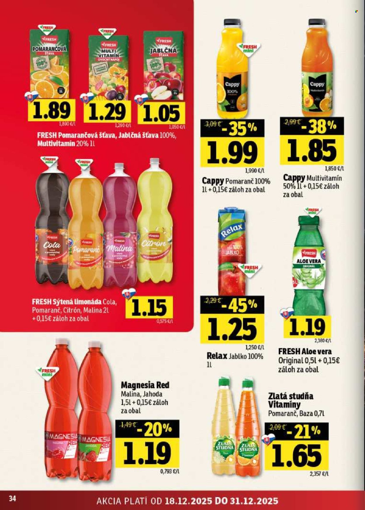 FRESH leták - Stredné a západné Slovensko (2025-12-18 - 2025-12-31) | 34