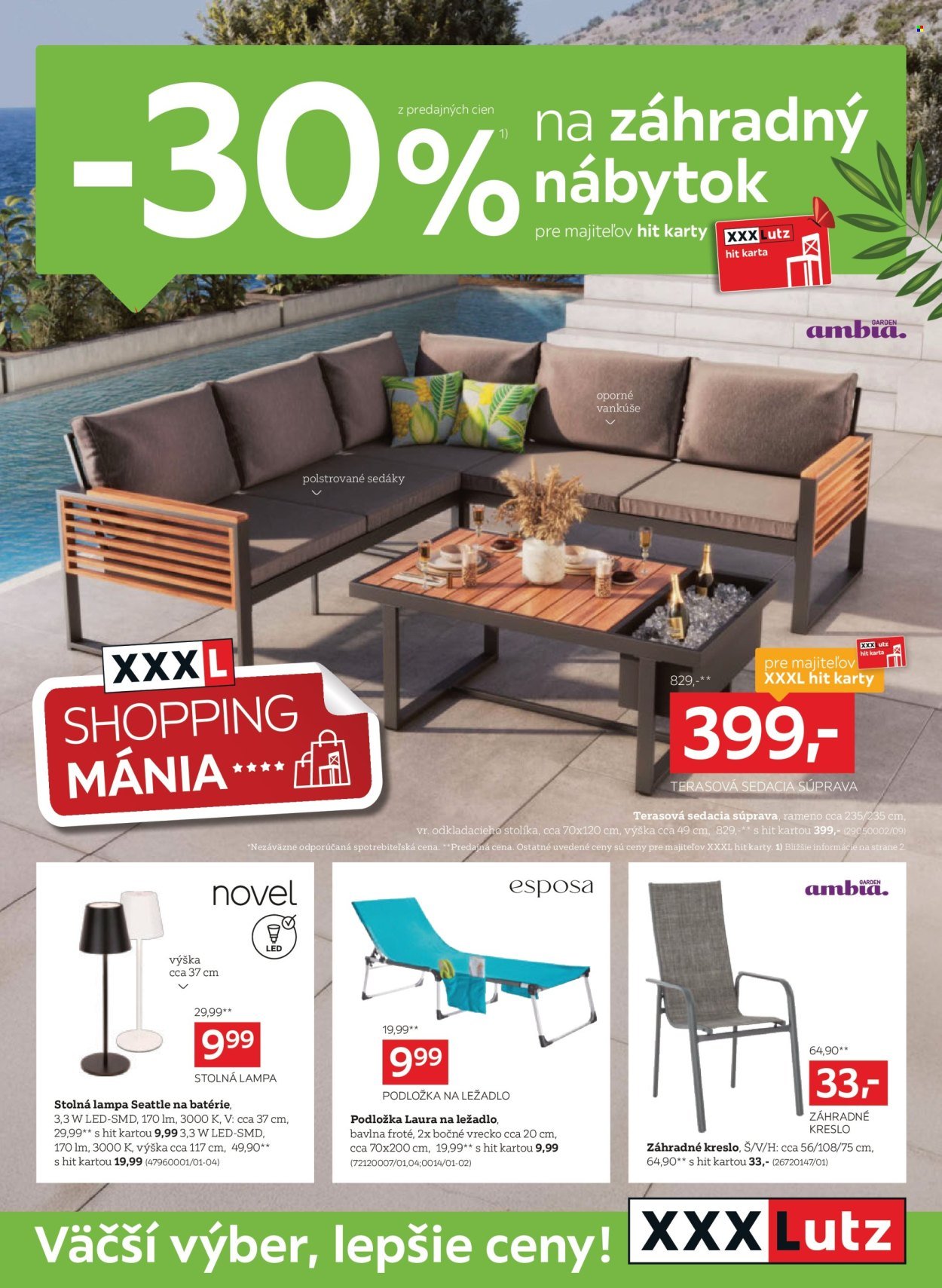 XXXLUTZ leták - Zľava 30 % na záhradný nábytok (2026-04-06 - 2026-04-19) | 1
