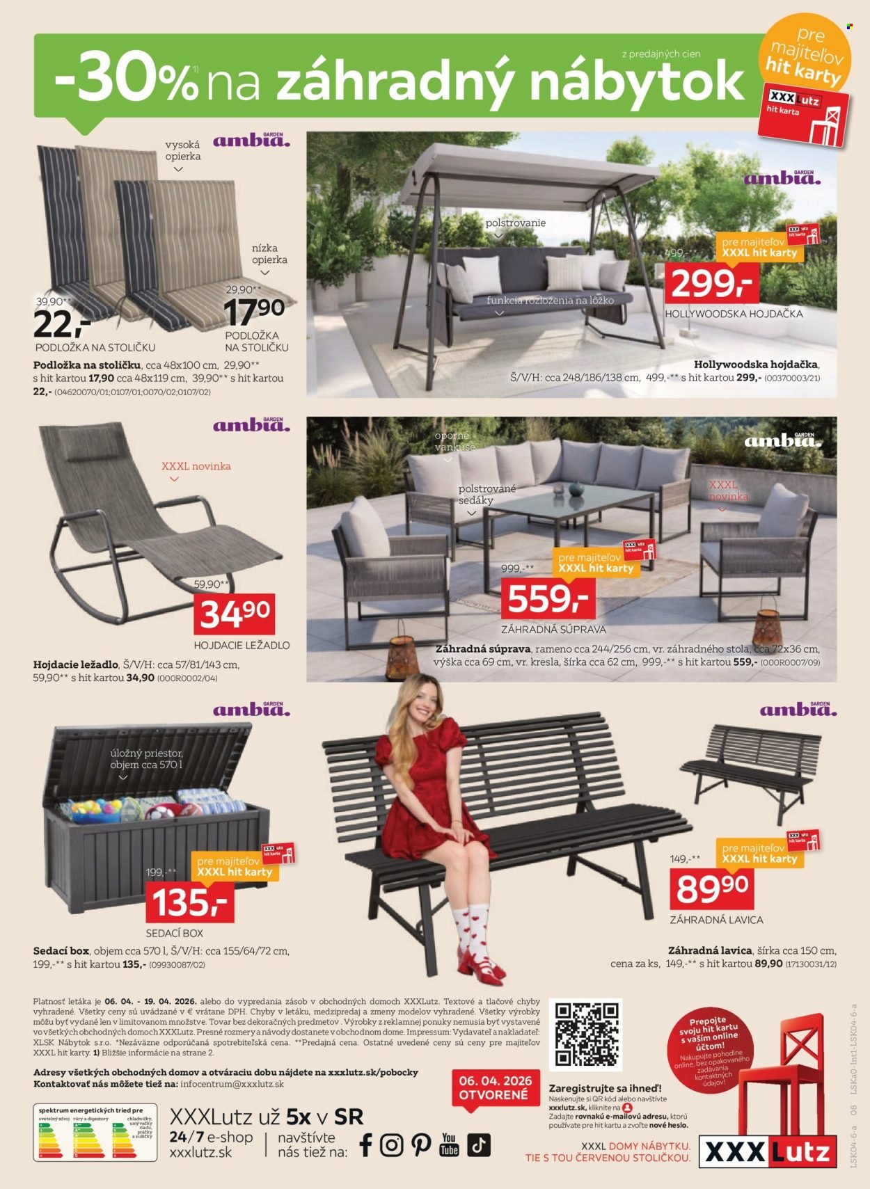 XXXLUTZ leták - Zľava 30 % na záhradný nábytok (2026-04-06 - 2026-04-19) | 8