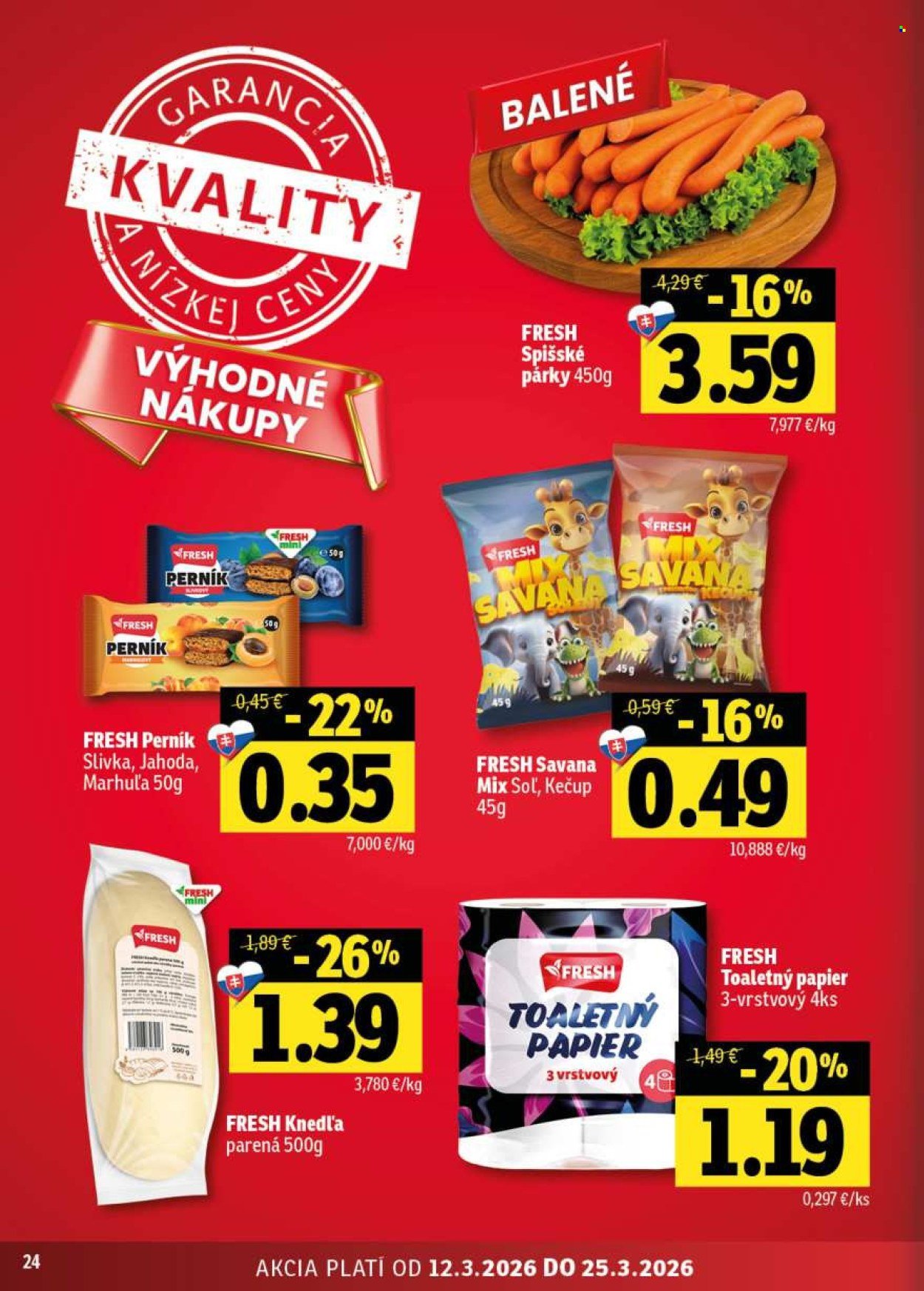 FRESH leták - Stredné a západné Slovensko (2026-03-12 - 2026-03-25) | 24
