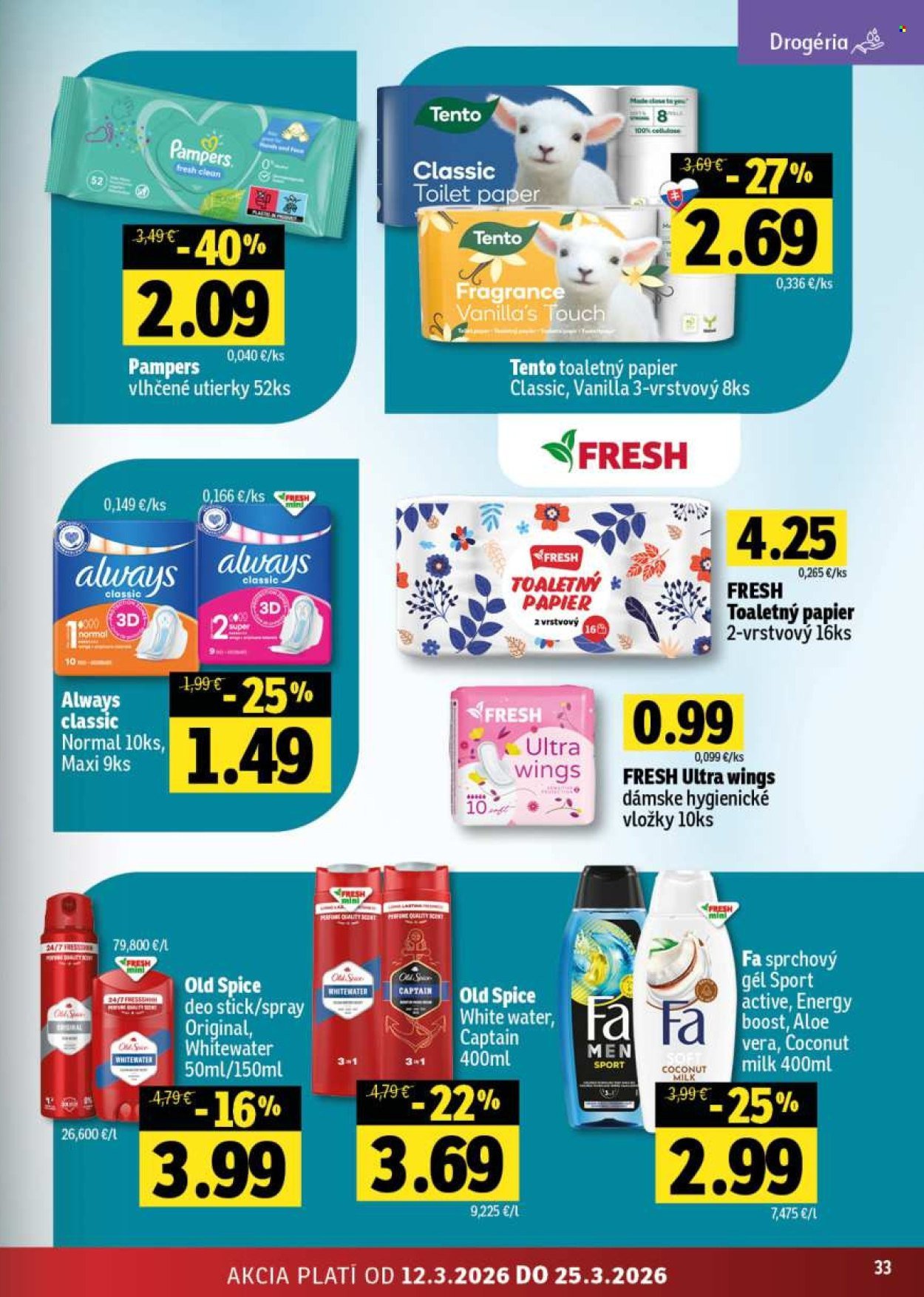 FRESH leták - Stredné a západné Slovensko (2026-03-12 - 2026-03-25) | 33
