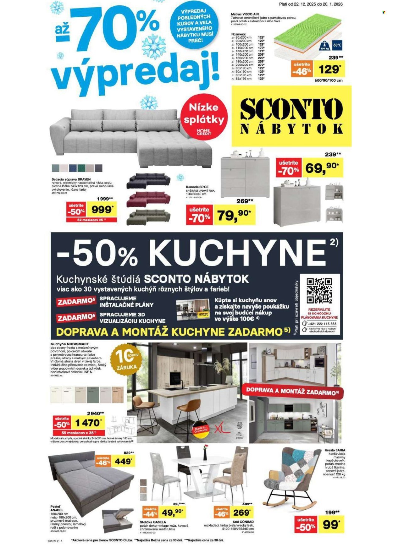 SCONTO NÁBYTOK leták - - 70% výpredaj! (2025-12-22 - 2026-01-20) | 1