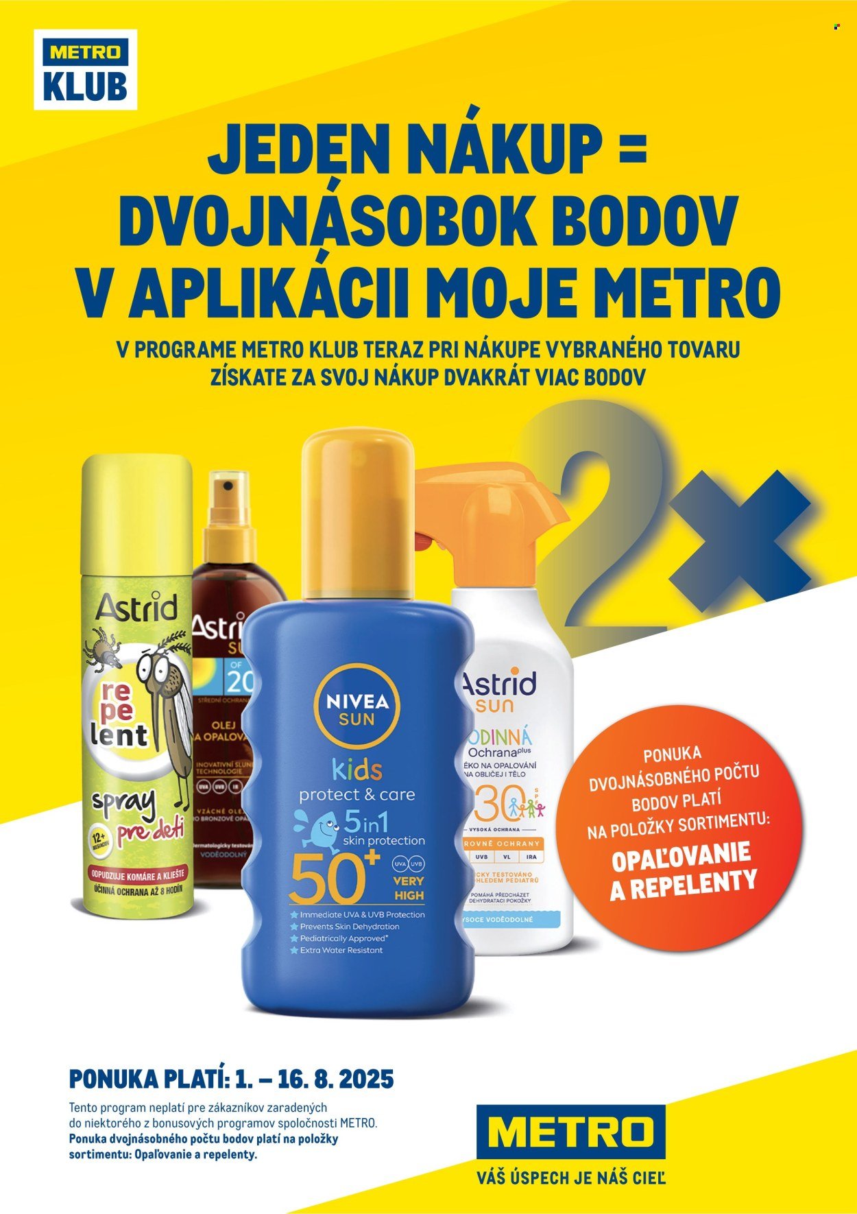 METRO leták - METRO Klub - 2x body (2025-08-01 - 2025-08-16) | 1