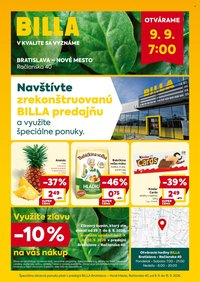 BILLA leták - Znovuotvorenie Bratislava Nové Mesto