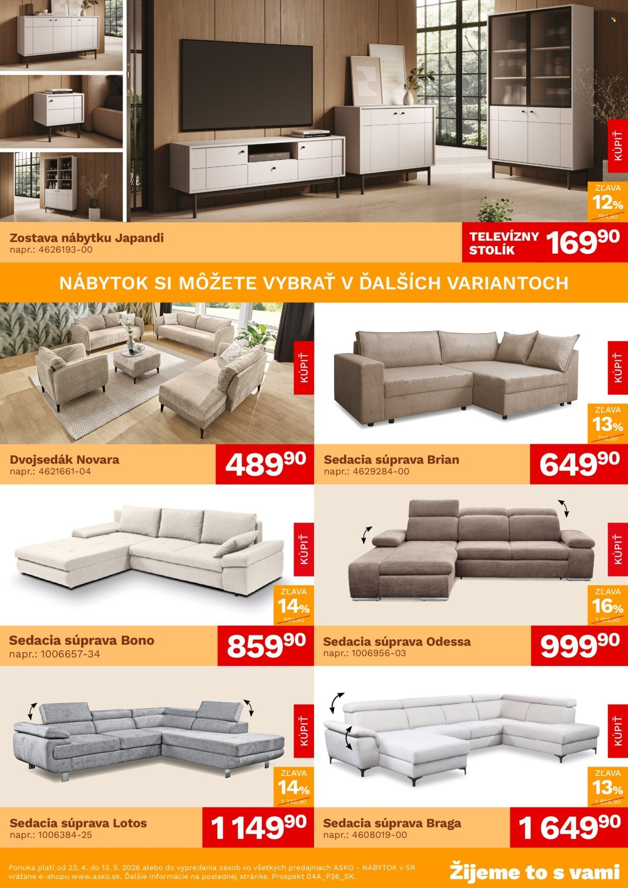 ASKO NÁBYTOK leták - Akčná ponuka (2026-04-23 - 2026-05-13) | 2
