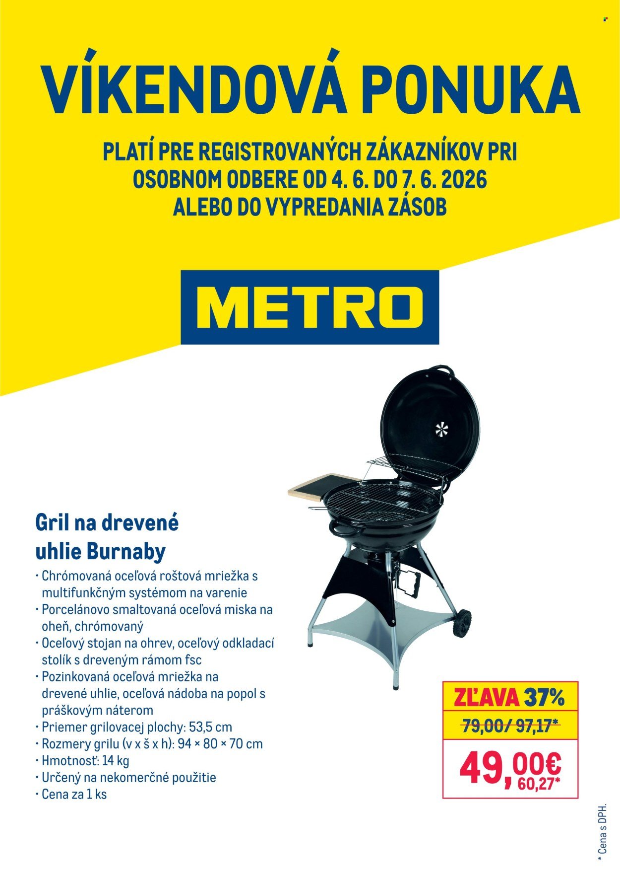 METRO leták - Víkendová ponuka gril Burnaby