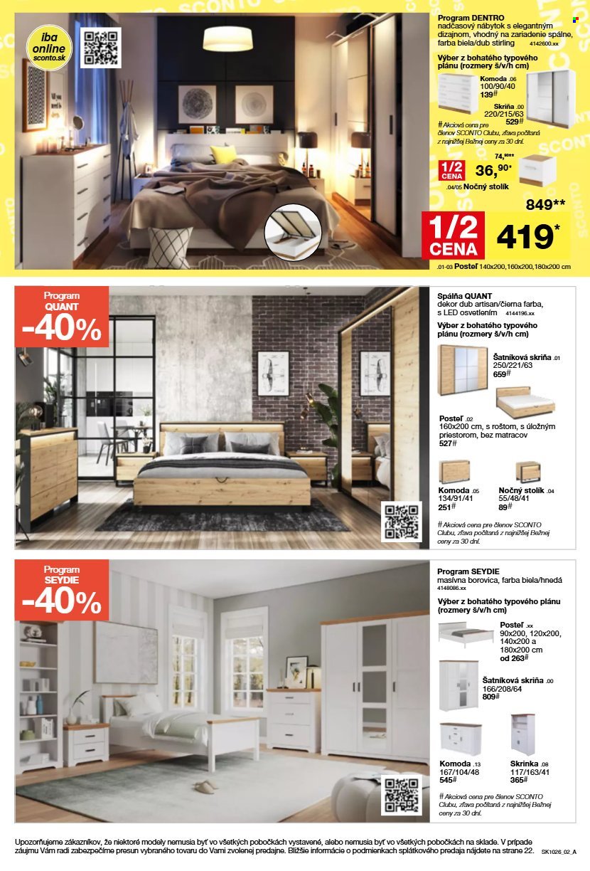 SCONTO NÁBYTOK leták - Od stredy 5.8.2026