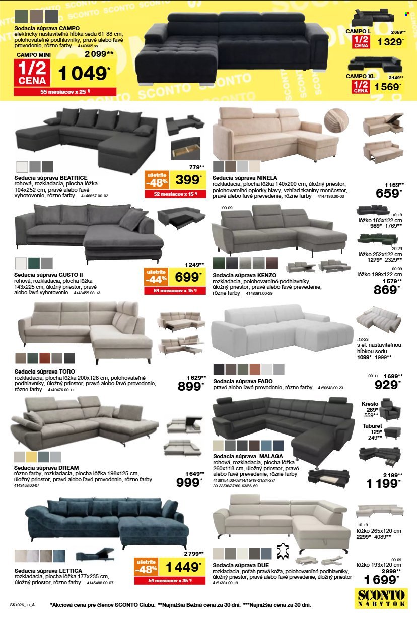 SCONTO NÁBYTOK leták - Od stredy 5.8.2026