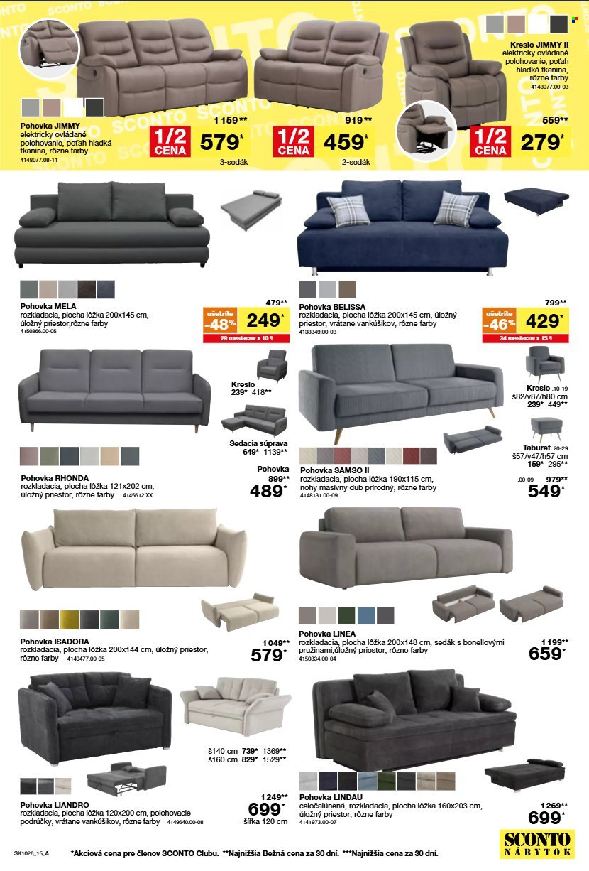SCONTO NÁBYTOK leták - Od stredy 5.8.2026