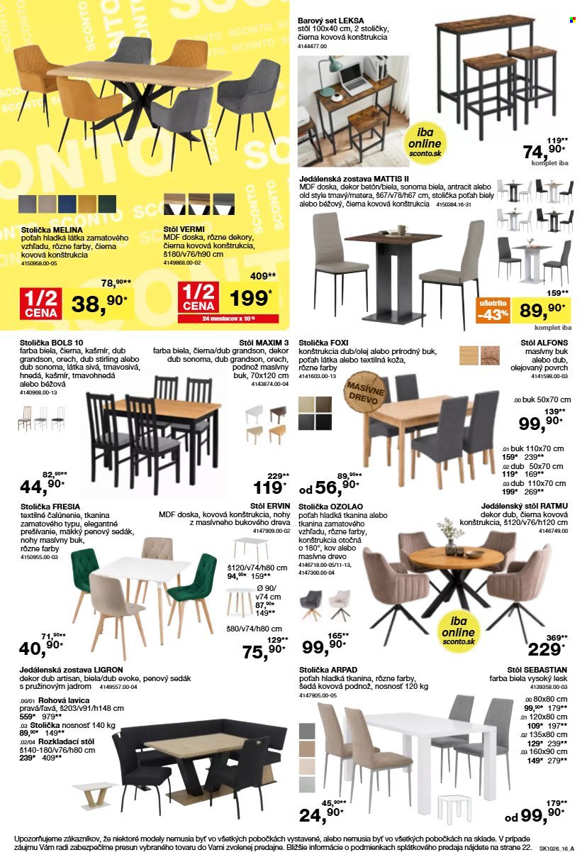 SCONTO NÁBYTOK leták - Od stredy 5.8.2026