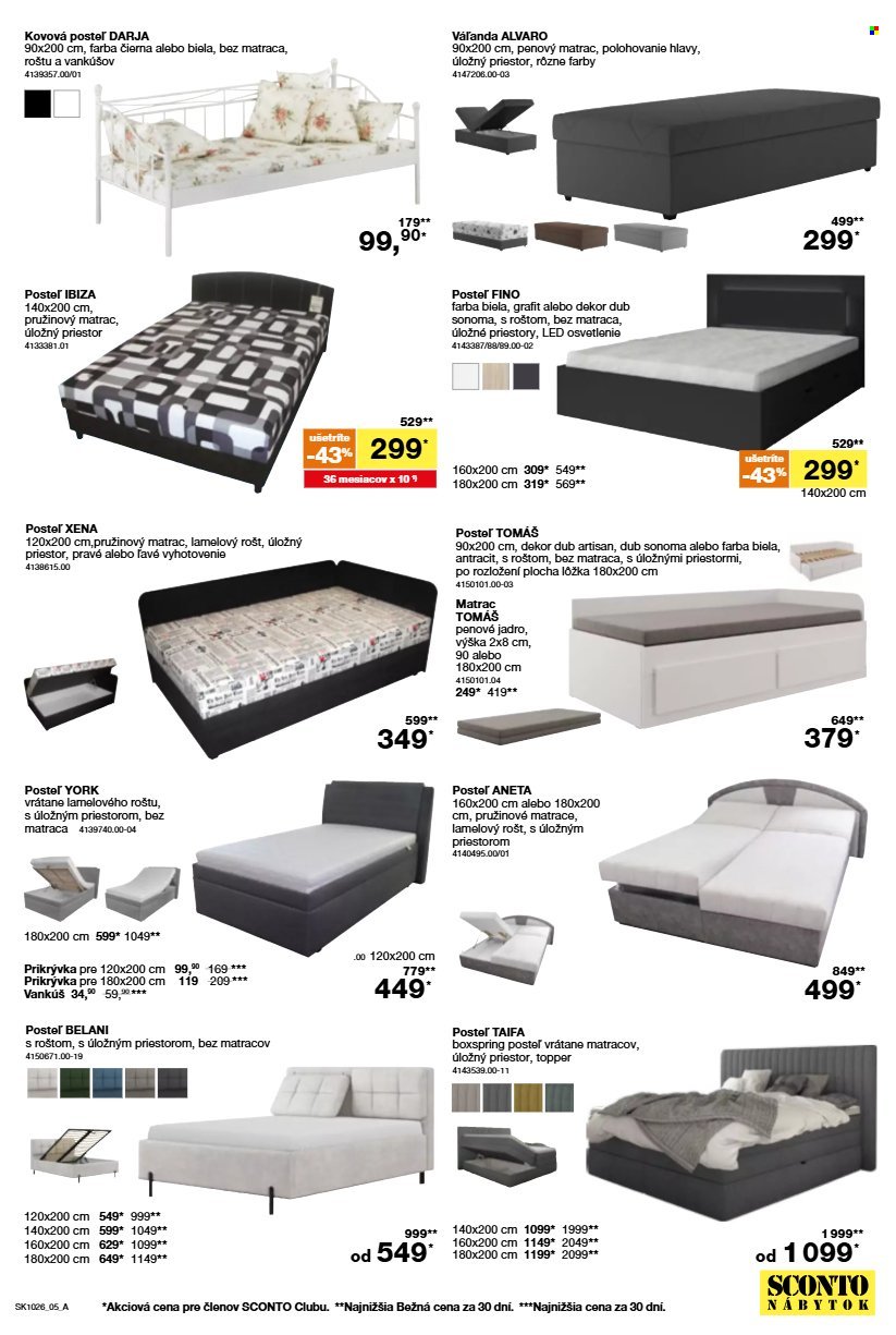 SCONTO NÁBYTOK leták - Od stredy 5.8.2026