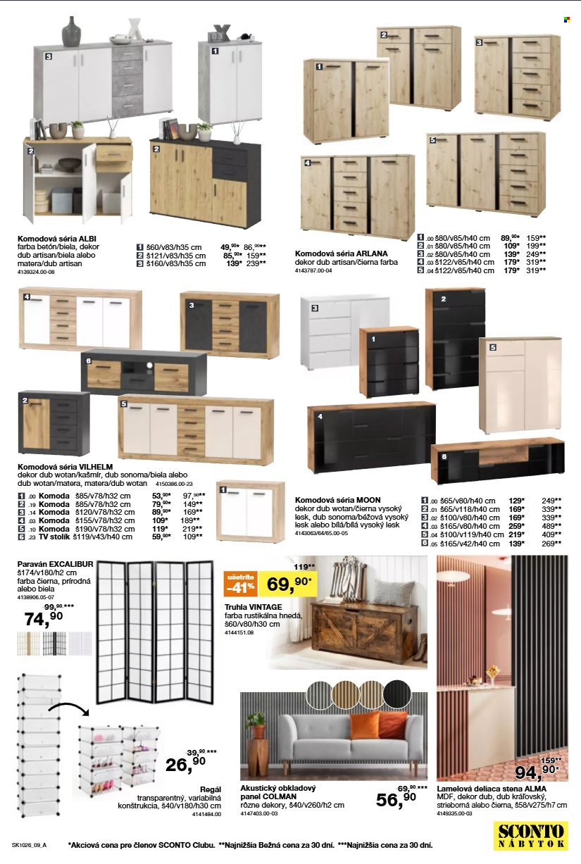 SCONTO NÁBYTOK leták - Od stredy 5.8.2026