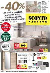 SCONTO NÁBYTOK leták - Od stredy 5.8.2026