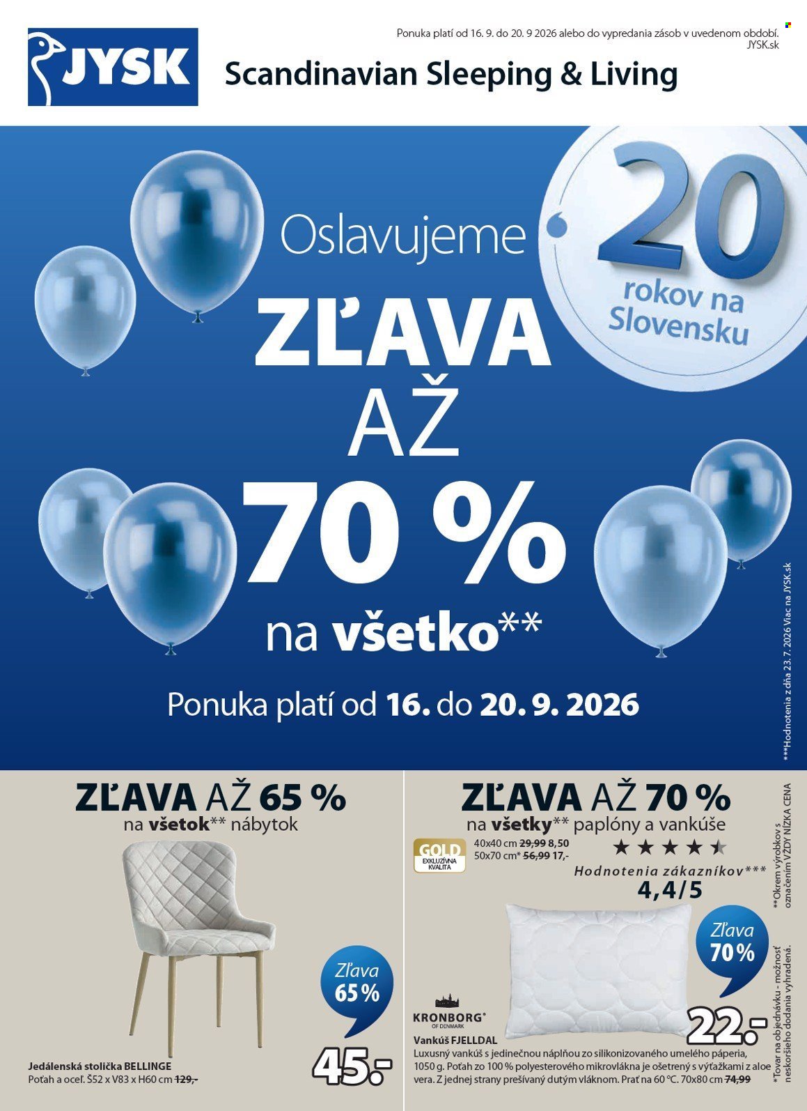 JYSK leták - Od stredy 16.9.2026
