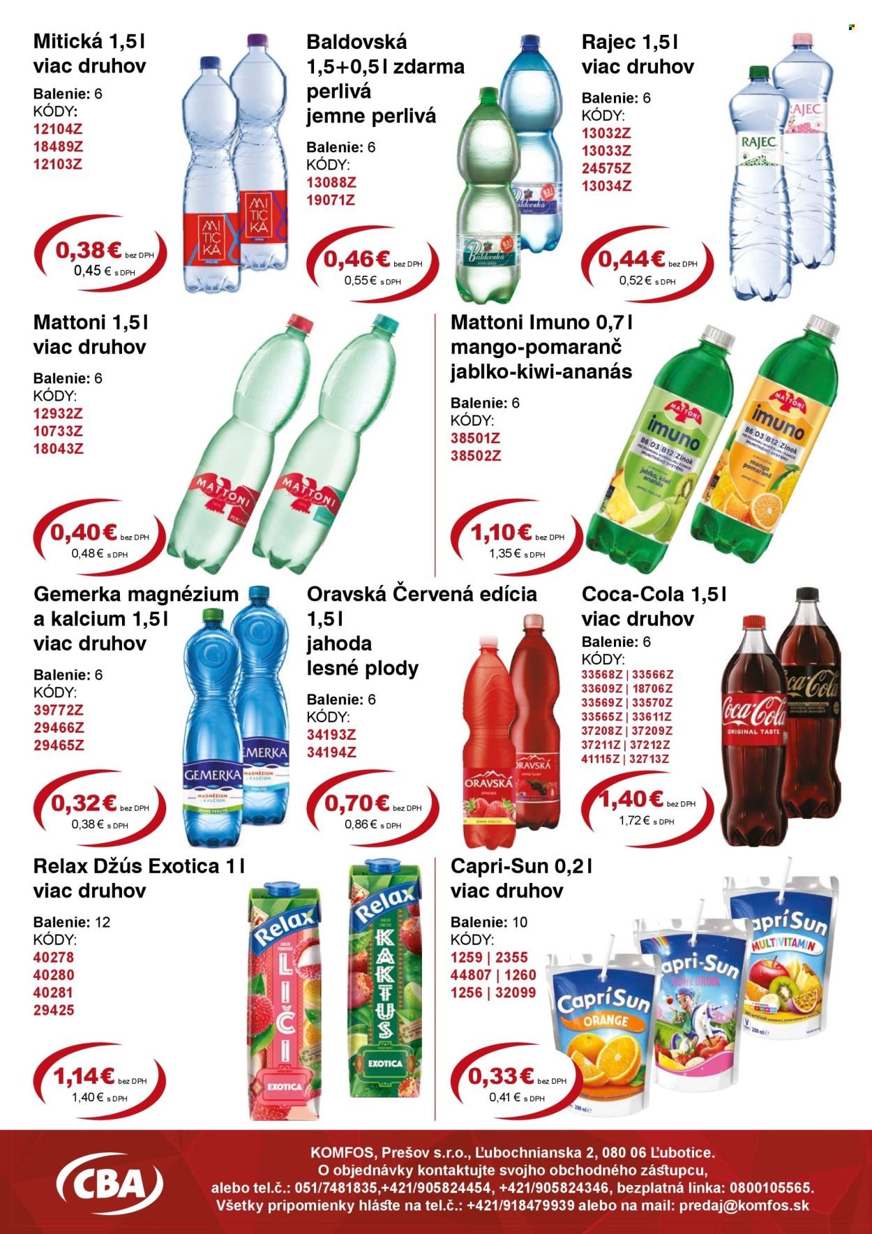 CBA KOMFOS leták - Výhodná ponuka VEĽKOOBCHOD