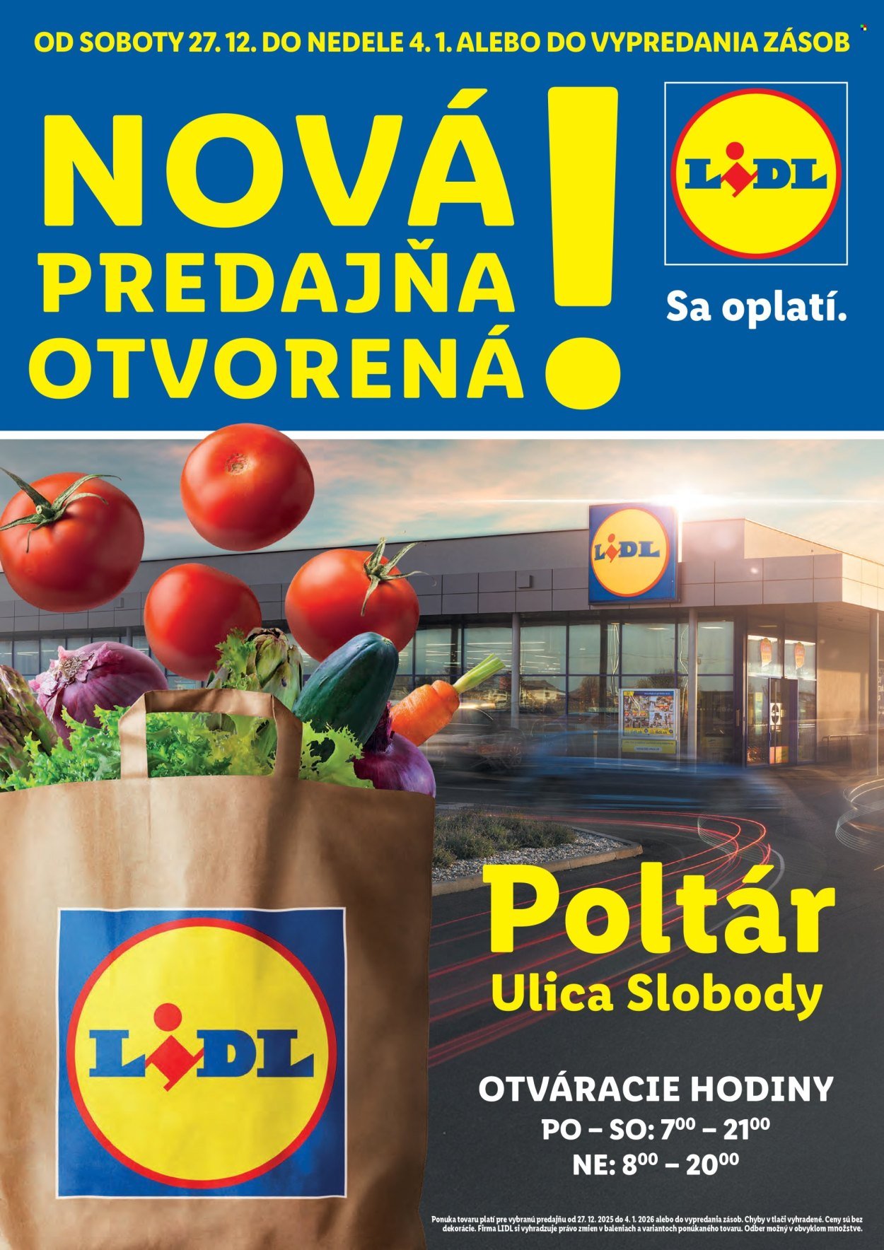 LIDL leták - Nová predajňa v Poltári (2025-12-27 - 2026-01-04) | 1