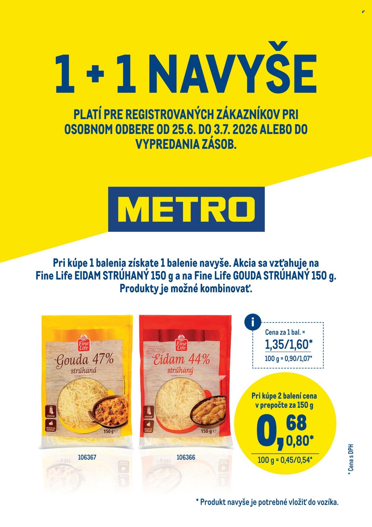 METRO leták - 1 + 1 navyše - syr
