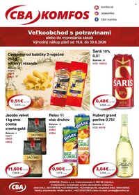 CBA KOMFOS leták - Výhodná ponuka VEĽKOOBCHOD