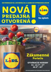 LIDL leták - Nová predajňa v Zákamennom (2026-02-16 - 2026-02-22)
