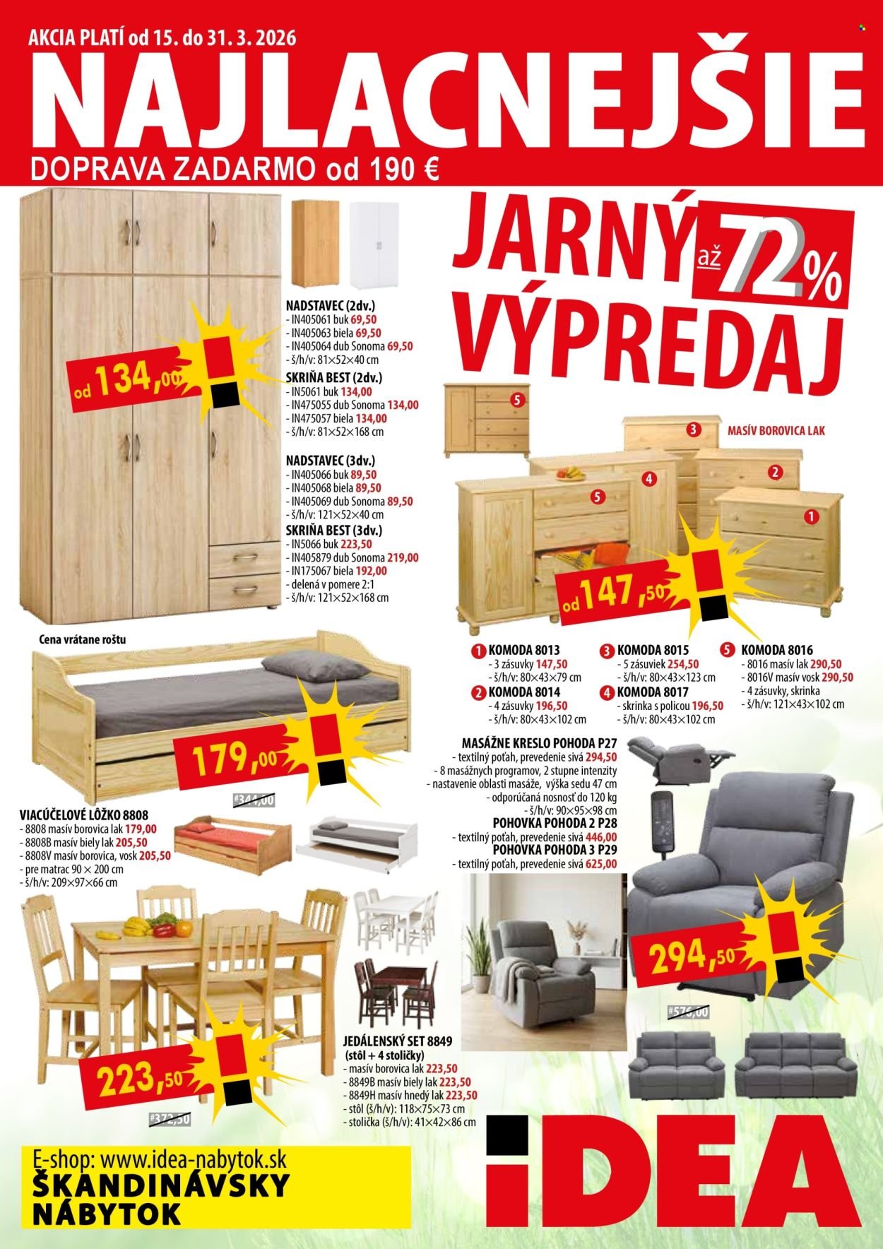 IDEA NÁBYTOK leták - Od nedele 15.3.2026 (2026-03-15 - 2026-03-31) | 1