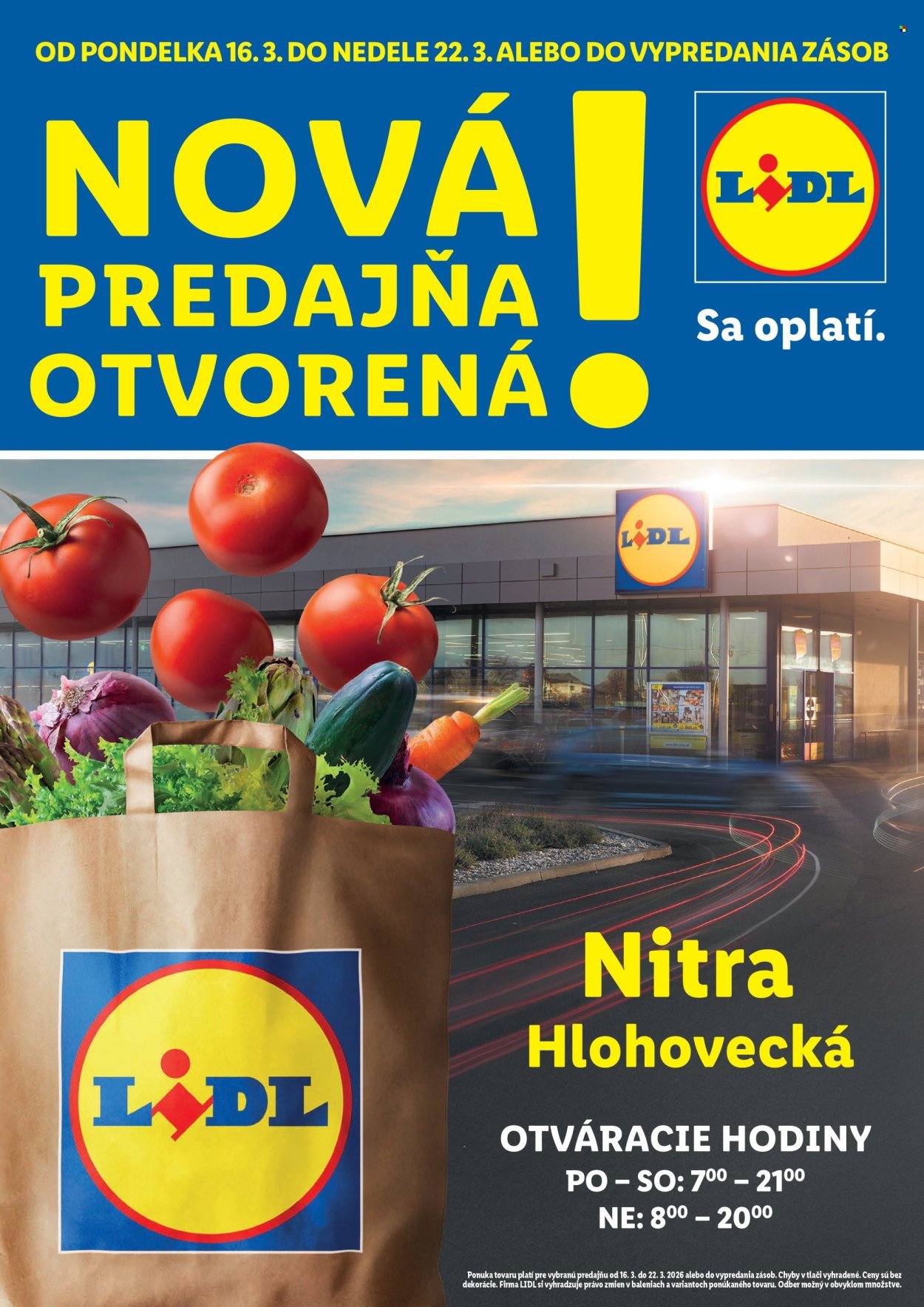 LIDL leták - Nová predajňa v Nitre (2026-03-16 - 2026-03-22) | 1