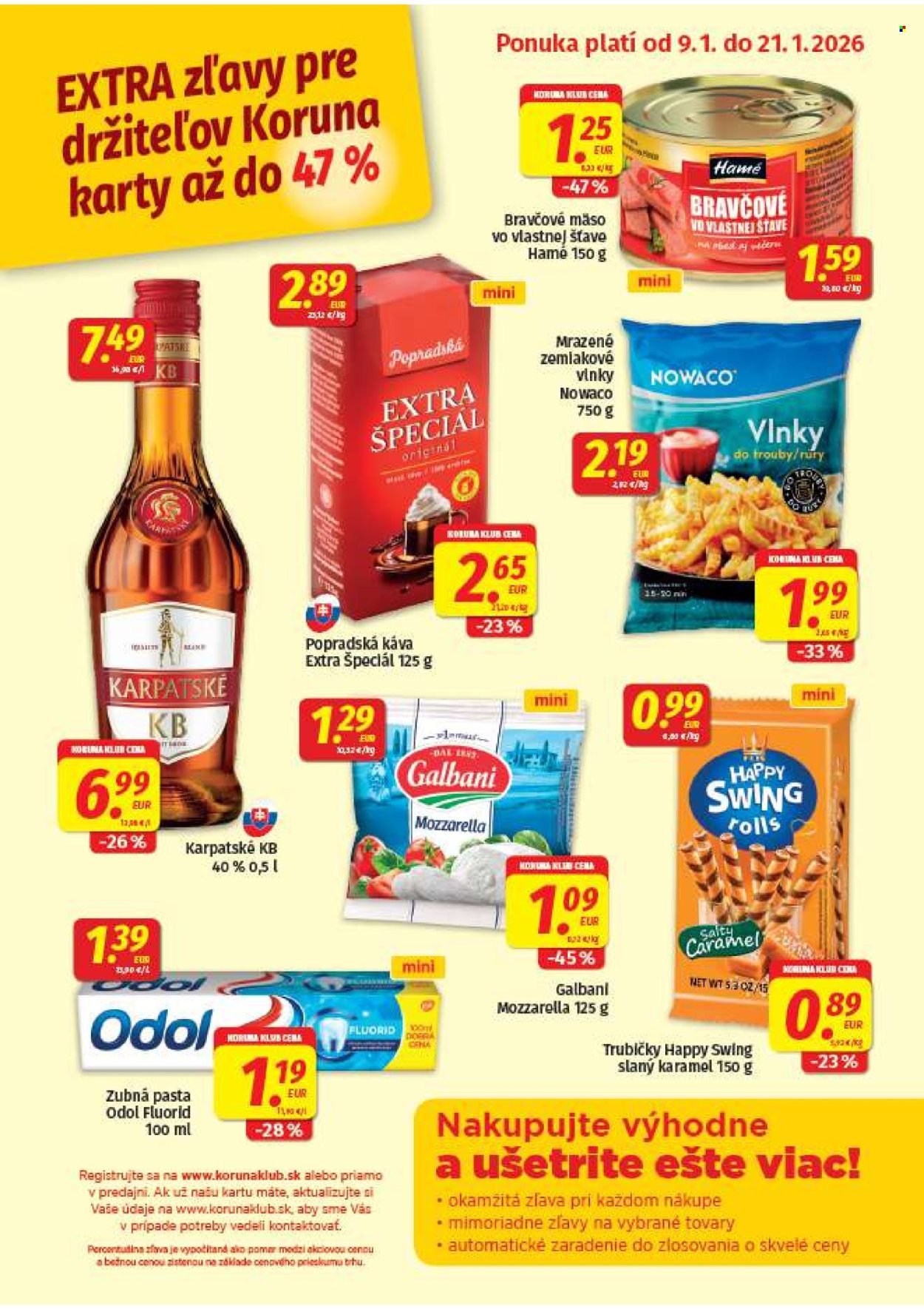 POTRAVINY KORUNA leták - Od piatka 9.1.2026 (2026-01-09 - 2026-01-21) | 1