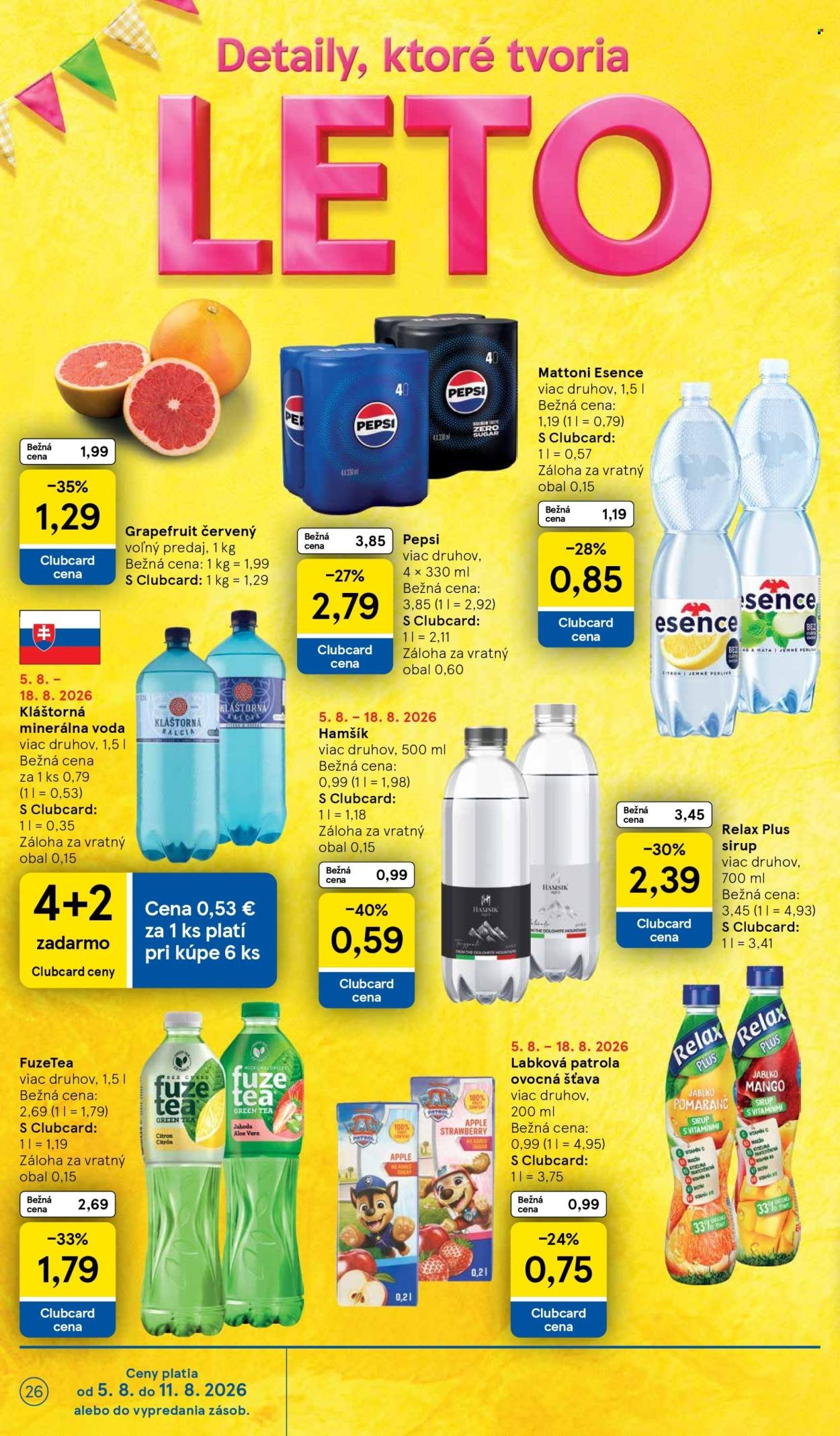 TESCO leták - Od stredy 5.8.2026