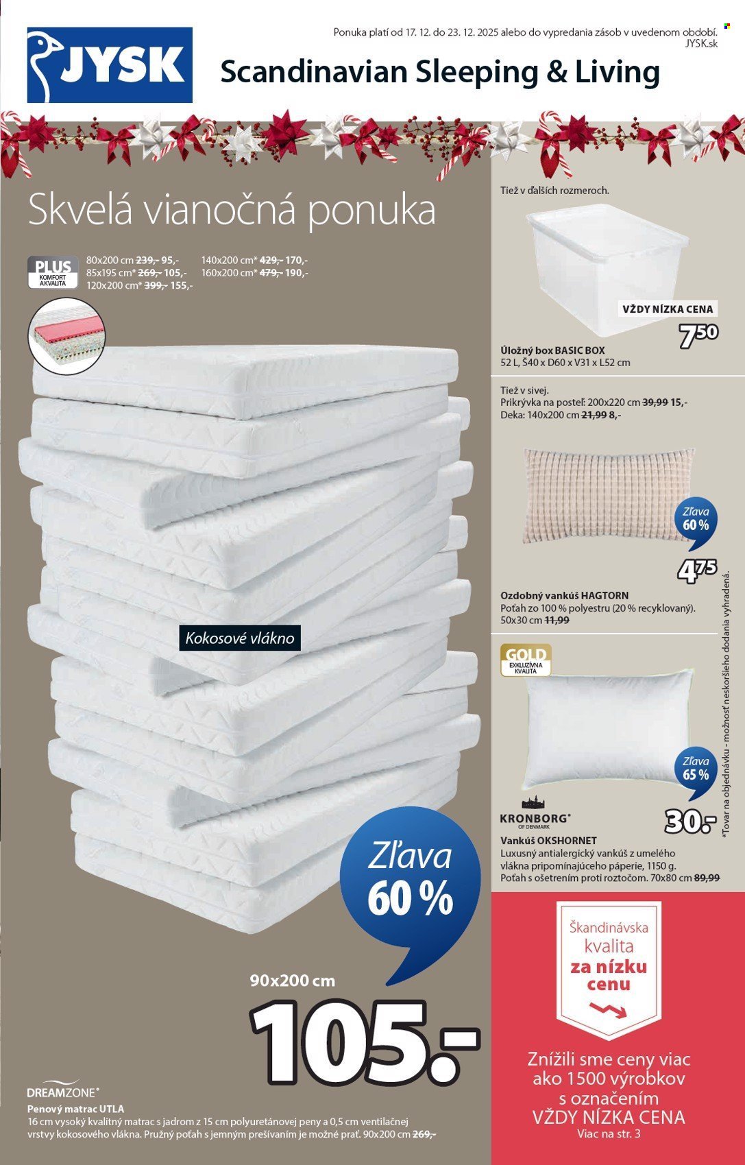 JYSK leták - Od stredy 17.12.2025 (2025-12-17 - 2025-12-23) | 2