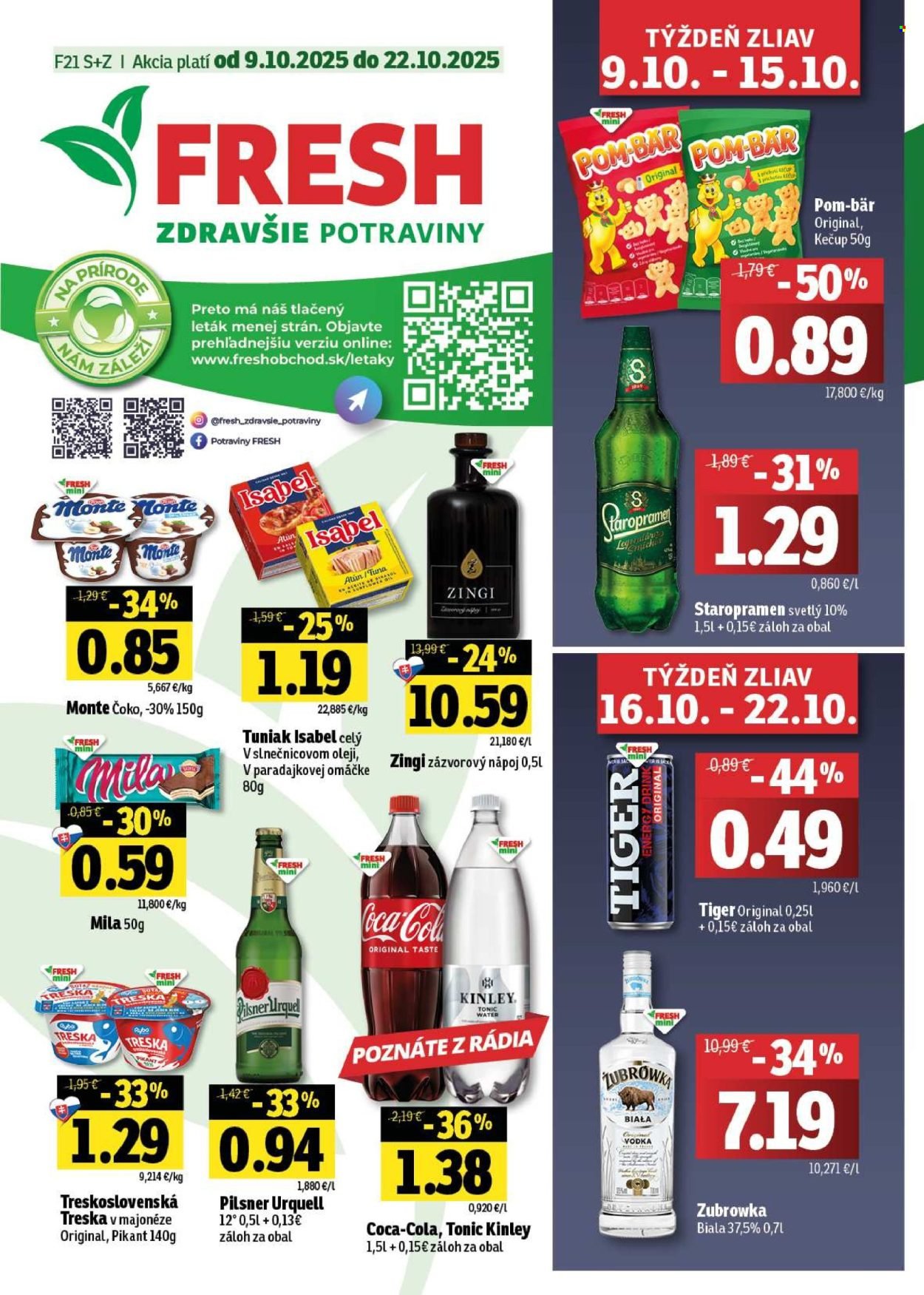FRESH leták - Stredné a západné Slovensko (2025-10-09 - 2025-10-22) | 1