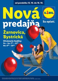 LIDL leták - Nová predajňa Žarnovica