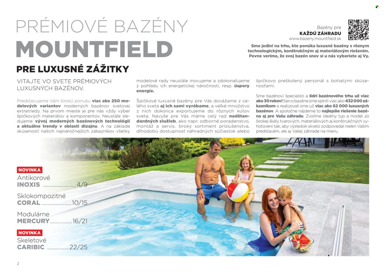 MOUNTFIELD leták - Katalóg prémiových bazénov (2025-04-22) | 2