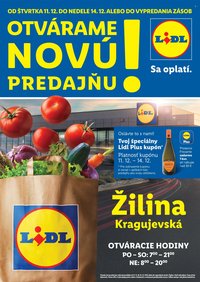 LIDL leták - Nová predajňa v Žiline (2025-12-11 - 2025-12-14)