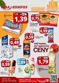 CBA KOMFOS leták - Super ceny - Výhodne každý deň!