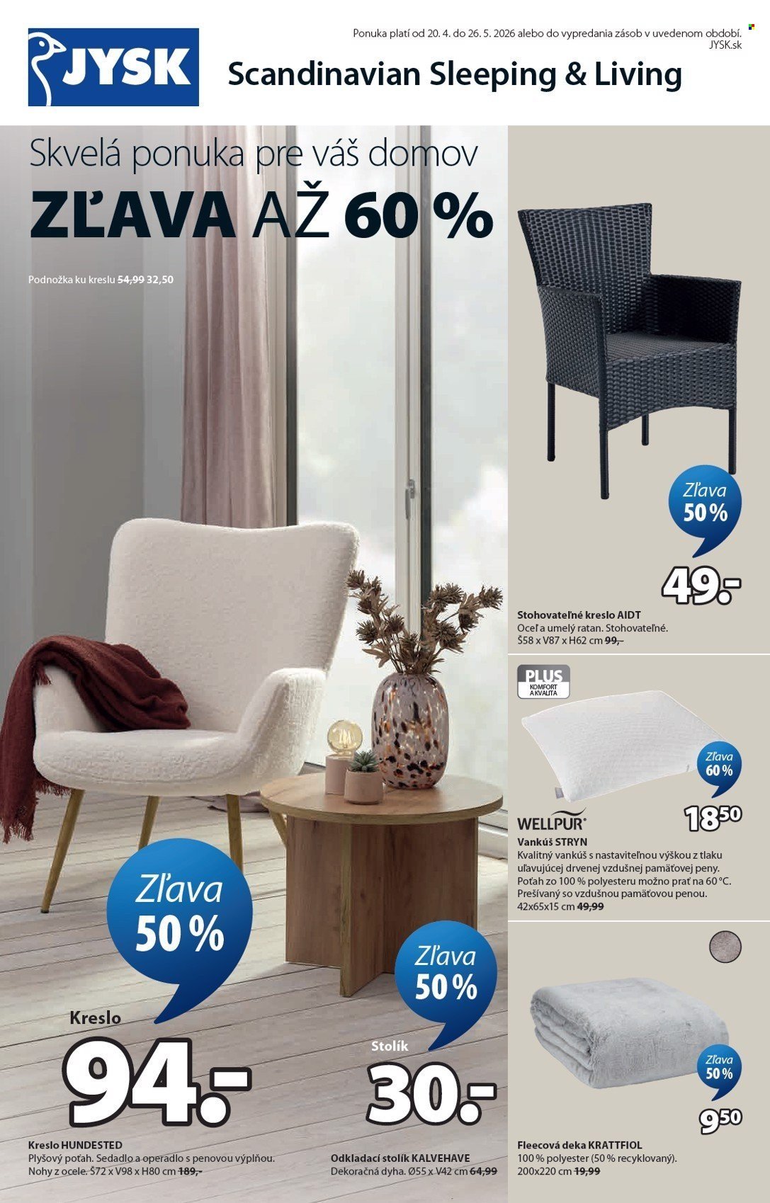 JYSK leták - Od pondelka 20.4.2026 (2026-04-20 - 2026-05-26) | 2