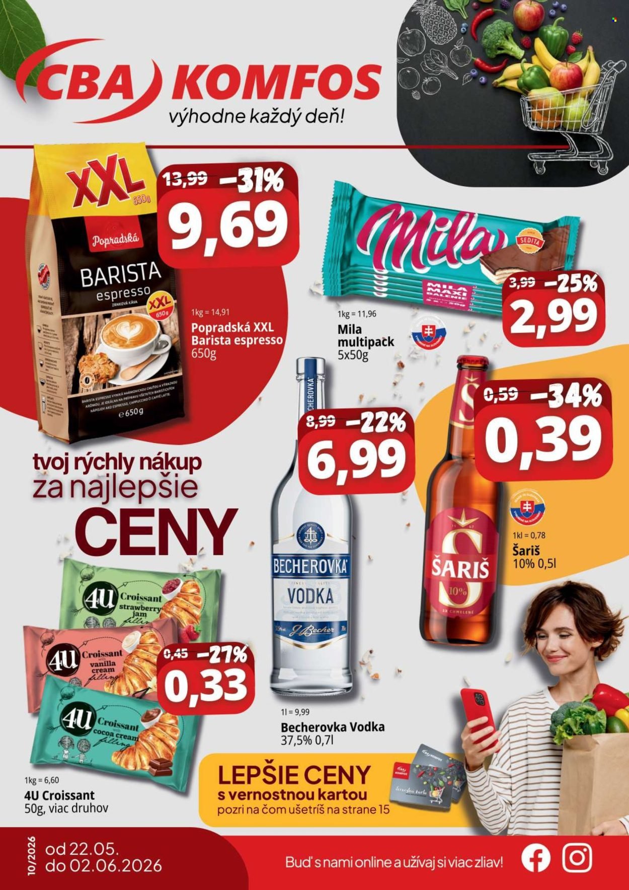 CBA KOMFOS leták - Výhodná ponuka - opäť lacnejšie