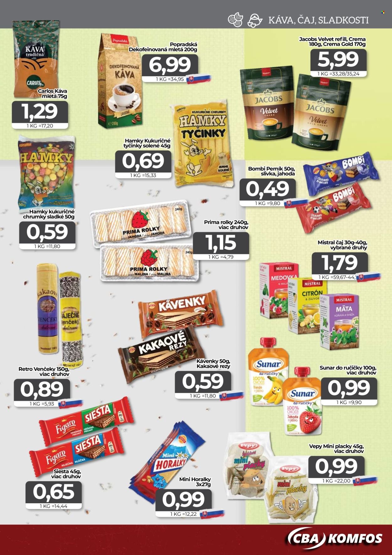 CBA KOMFOS leták - Výhodná ponuka - opäť lacnejšie
