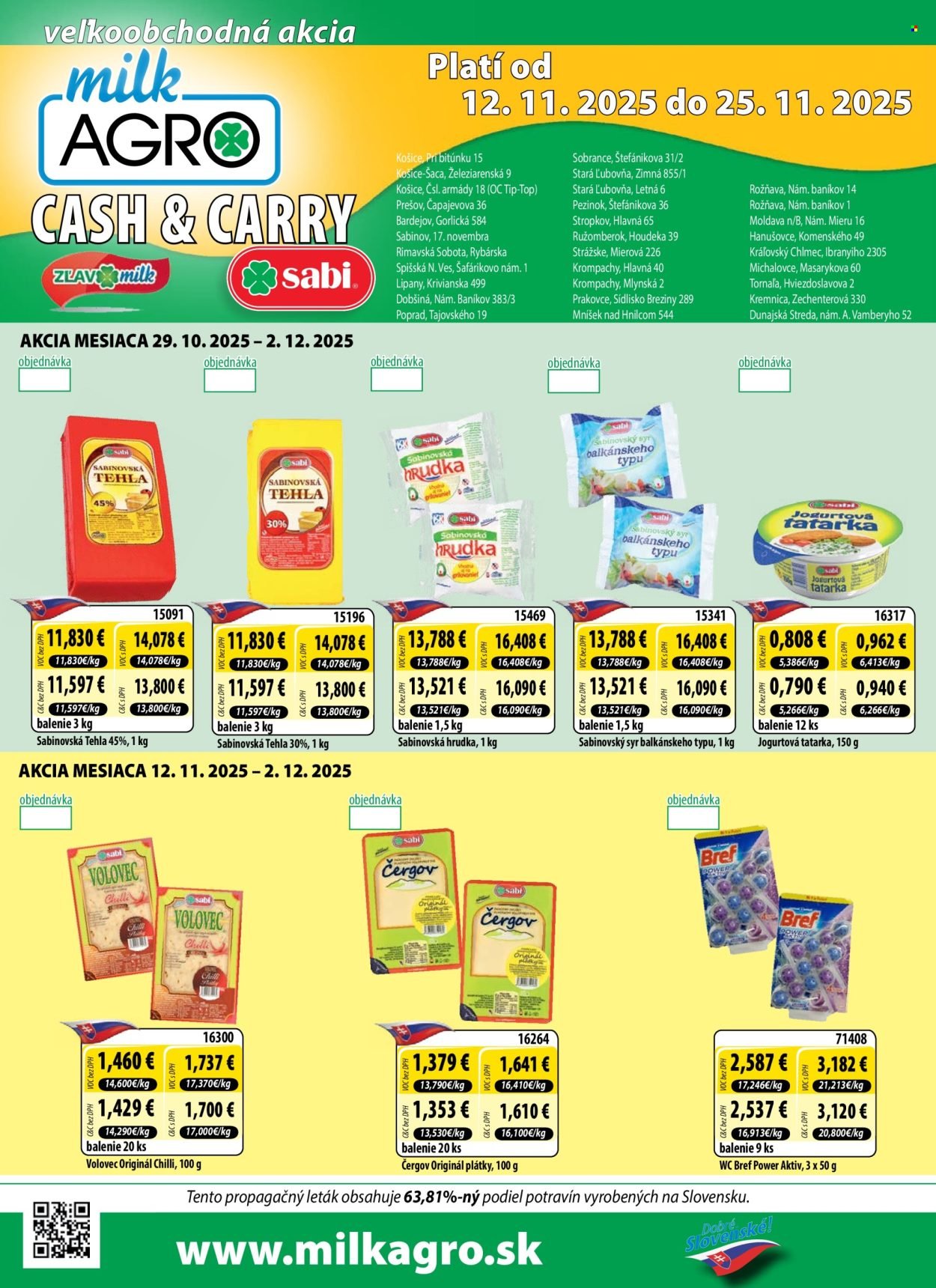 MILK AGRO leták - Cash & Carry (2025-11-12 - 2025-11-25) | 1
