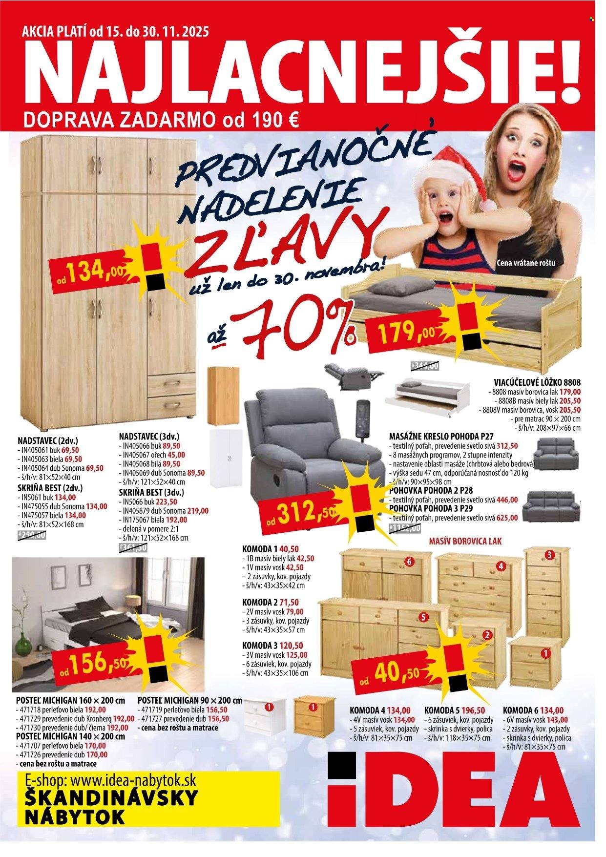 IDEA NÁBYTOK leták - Od soboty 15.11.2025 (2025-11-15 - 2025-11-30) | 1