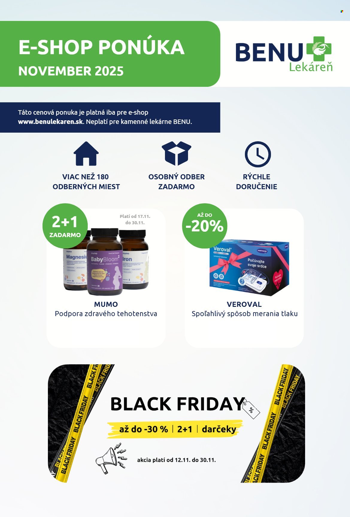 BENU LEKÁREŇ leták - Od soboty 1.11.2025 (2025-11-01 - 2025-11-30) | 1