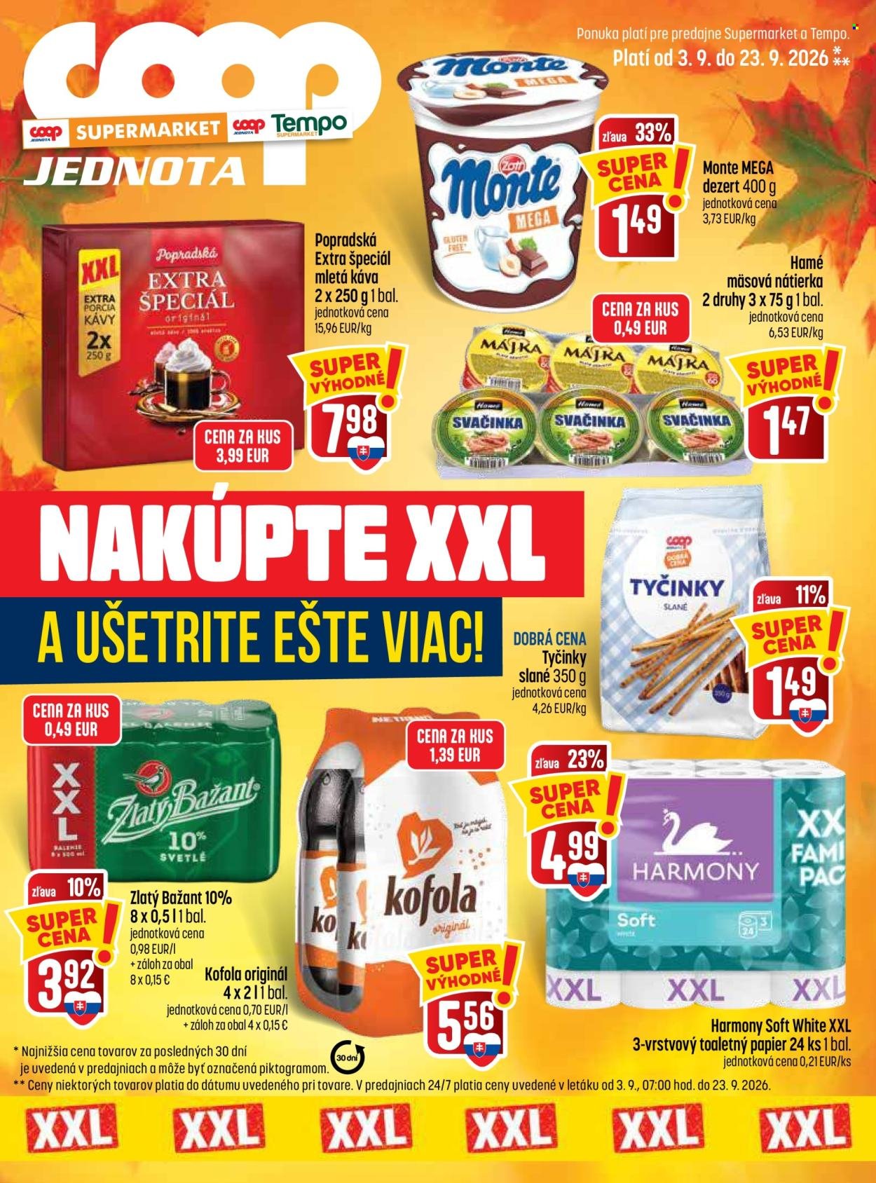 COOP JEDNOTA leták - Od štvrtka 3.9.2026