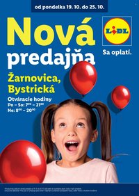 LIDL leták - Nová predajňa Žarnovica