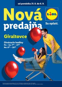 LIDL leták - Nová predajňa Giraltovce